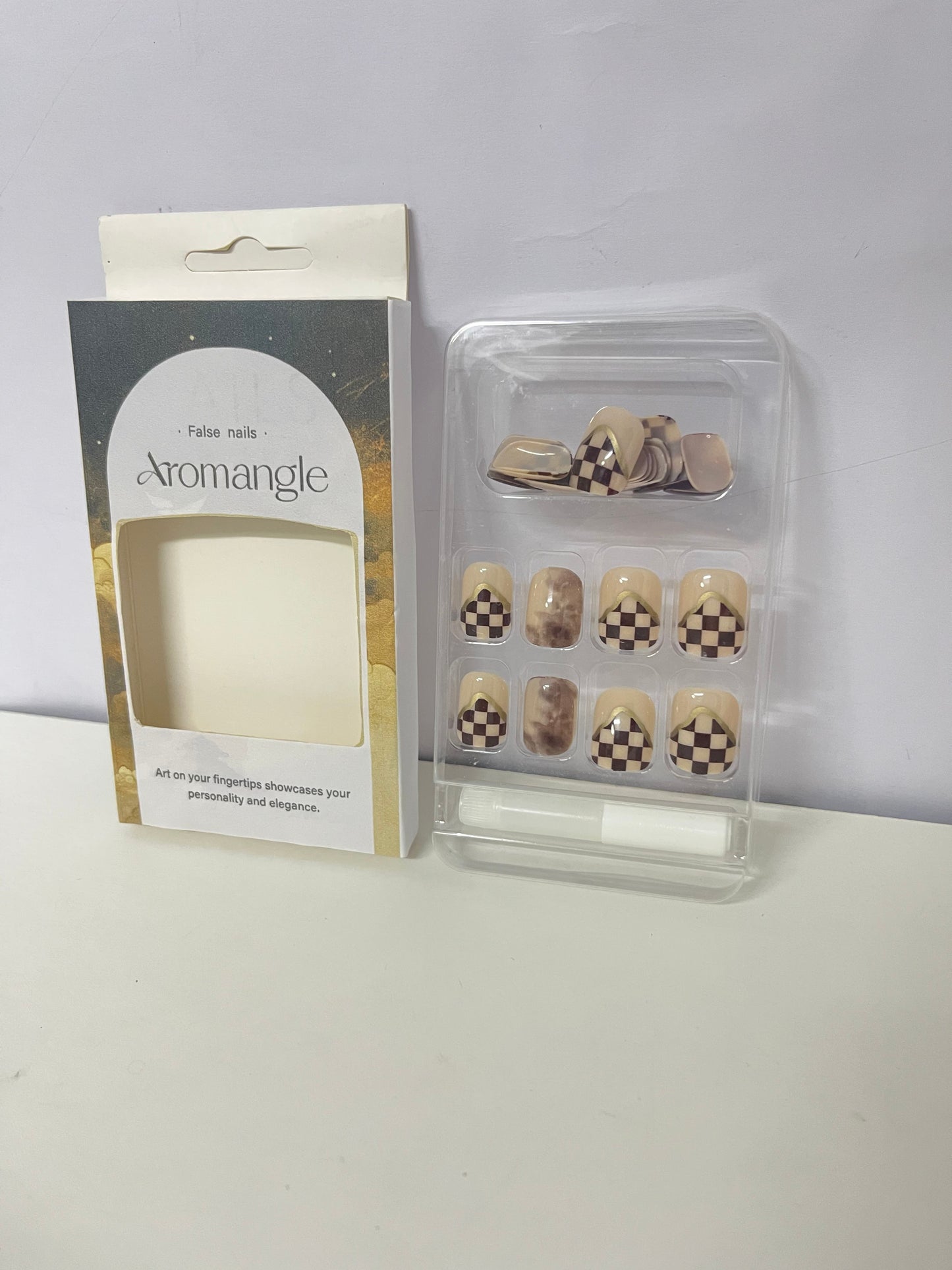 Aromangle Easy-Apply False Nails (Short-Medium Square-Oval)