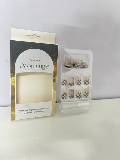 Aromangle Easy-Apply False Nails (Short-Medium Square-Oval)