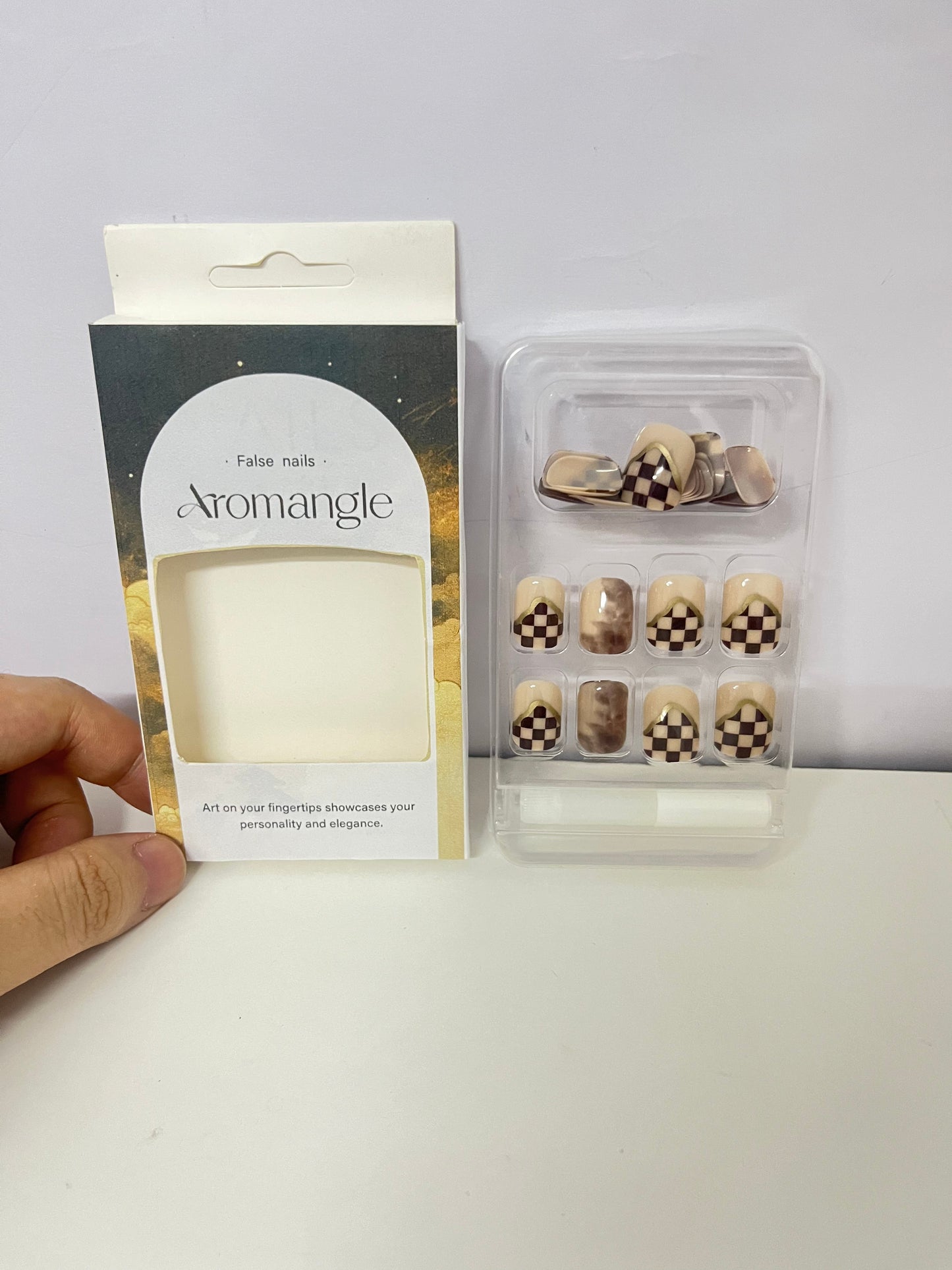 Aromangle Easy-Apply False Nails (Short-Medium Square-Oval)