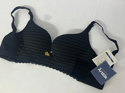 ArtElk Women's Striped Wireless Cotton Bra with Lightly-Lined Cups