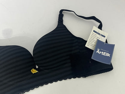 ArtElk Women's Striped Wireless Cotton Bra with Lightly-Lined Cups