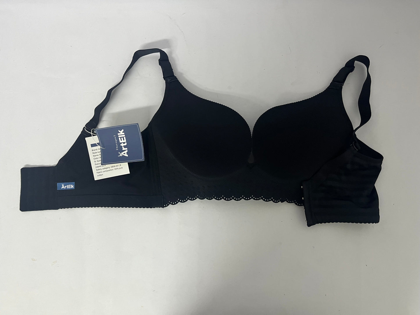 ArtElk Women's Striped Wireless Cotton Bra with Lightly-Lined Cups