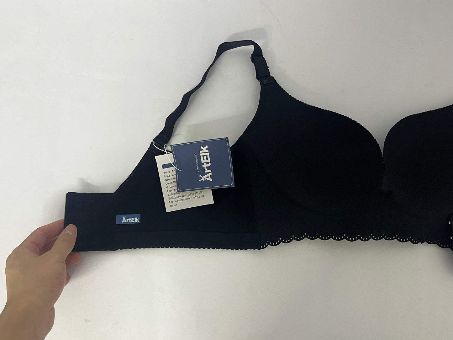 ArtElk Women's Striped Wireless Cotton Bra with Lightly-Lined Cups