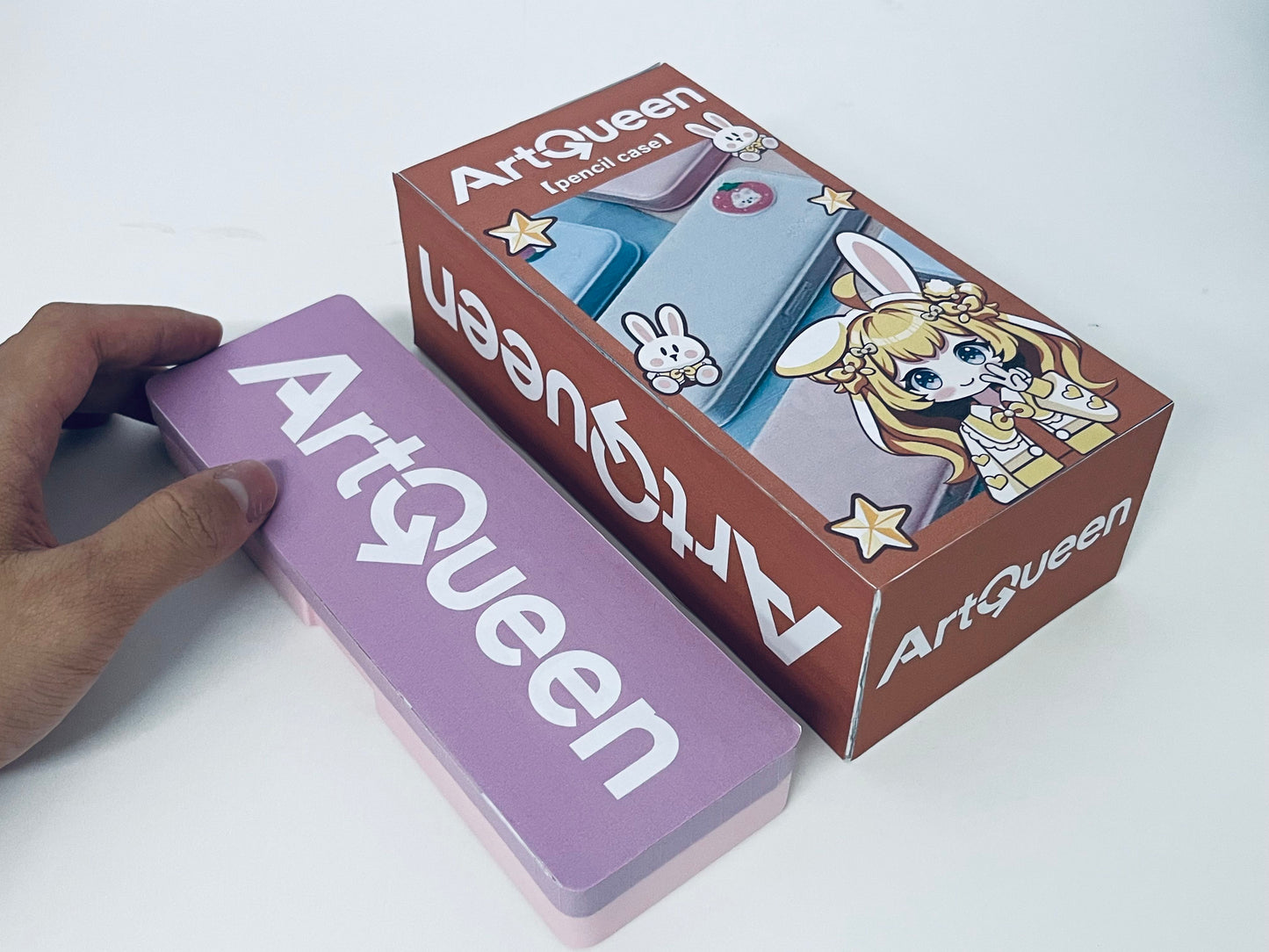 ArtQueen Cute Anime Double-Color Pencil Case A Girlish Stationery Storage Essential