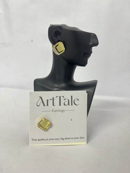 ArtTale Ear studs Geometric Diamond-Embedded Earrings - Delicate Sparks on Ears, Shining Focus in Daily Life