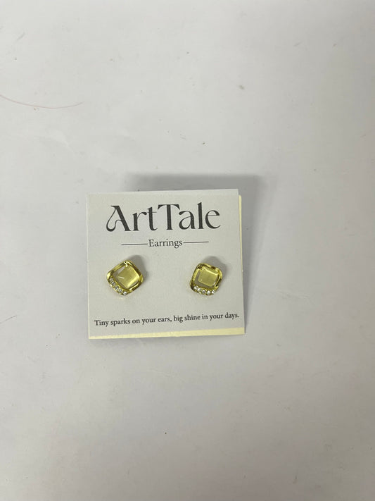 ArtTale Ear studs Geometric Diamond-Embedded Earrings - Delicate Sparks on Ears, Shining Focus in Daily Life