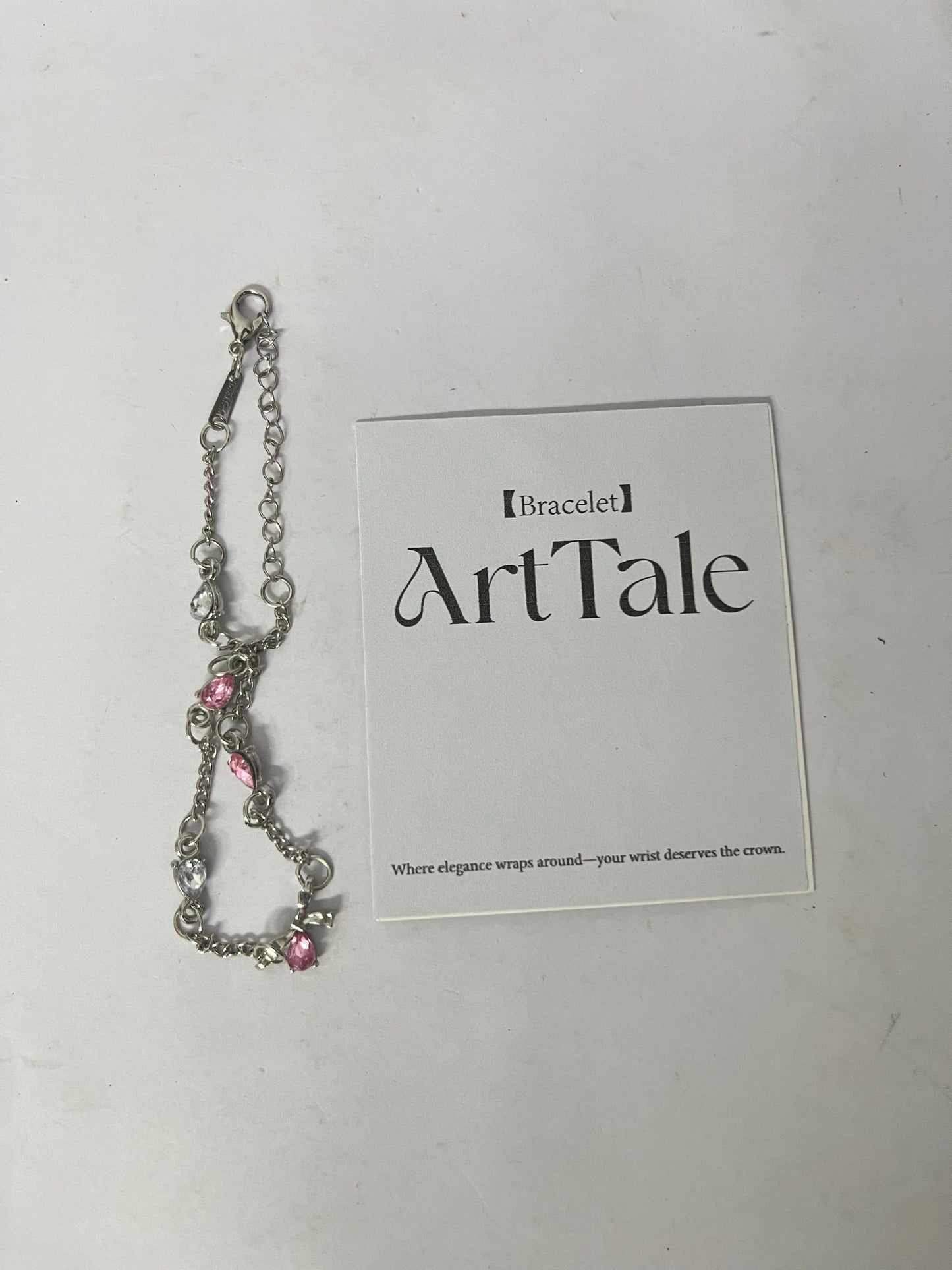 ArtTale Pink Diamond Silver Bracelets - Elegant Coronation on Wrist, Exquisite Symbol in Daily Life