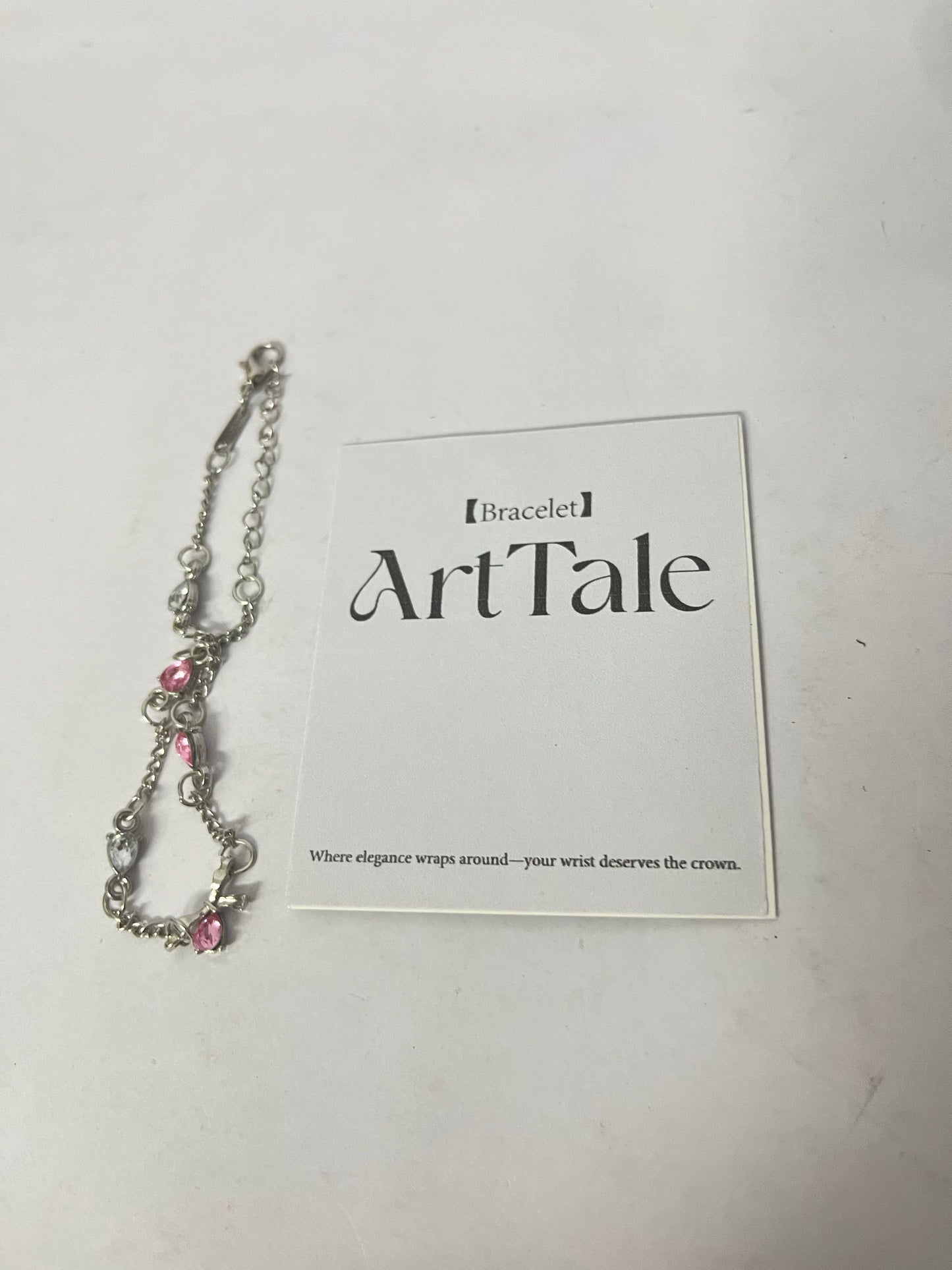 ArtTale Pink Diamond Silver Bracelets - Elegant Coronation on Wrist, Exquisite Symbol in Daily Life
