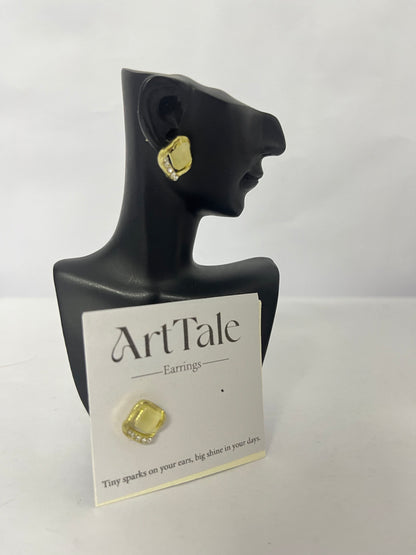 ArtTale Ear studs Geometric Diamond-Embedded Earrings - Delicate Sparks on Ears, Shining Focus in Daily Life