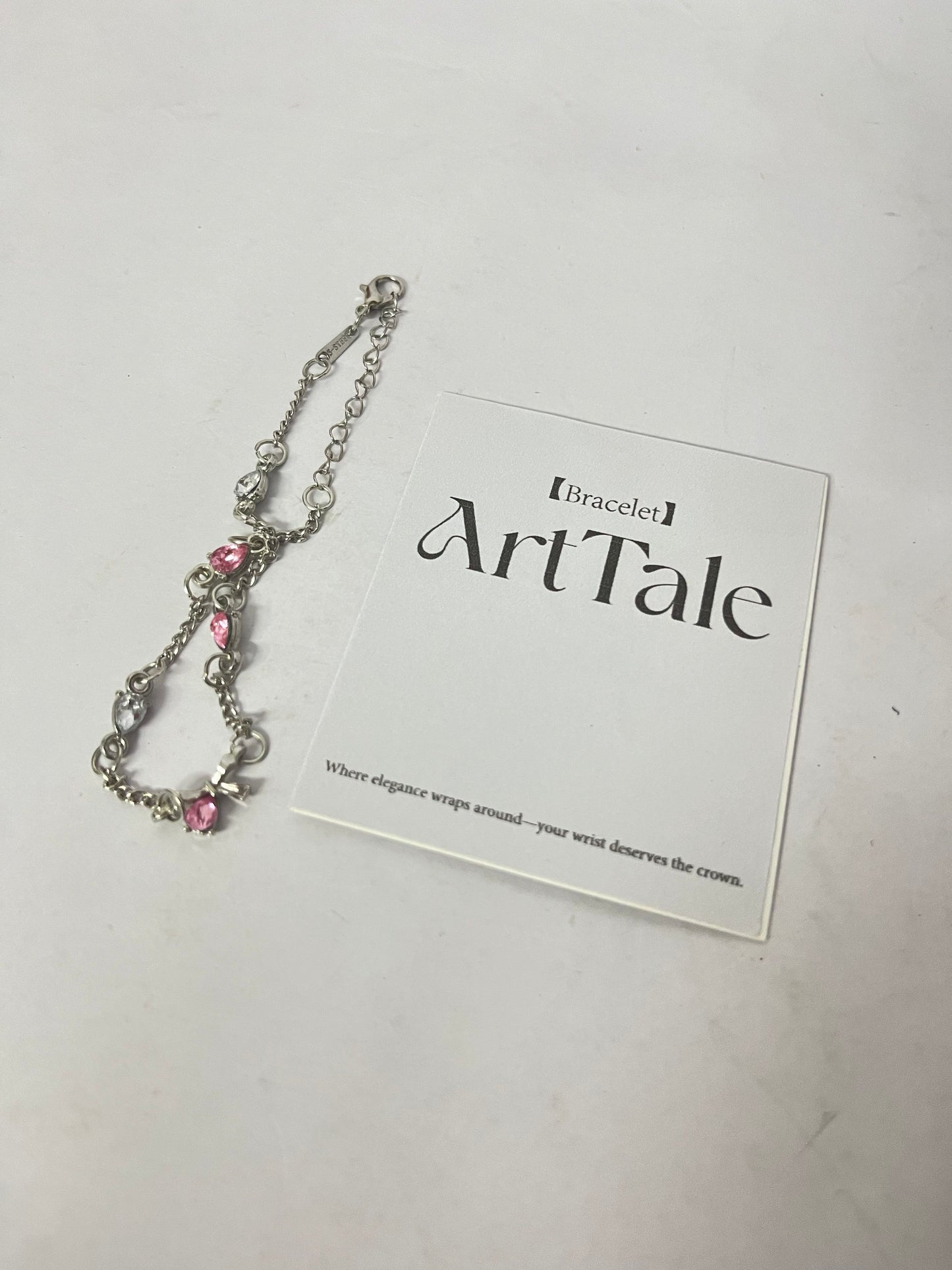 ArtTale Pink Diamond Silver Bracelets - Elegant Coronation on Wrist, Exquisite Symbol in Daily Life