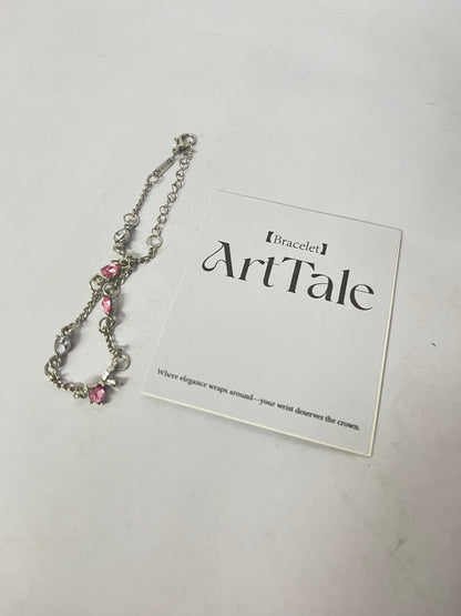ArtTale Pink Diamond Silver Bracelets - Elegant Coronation on Wrist, Exquisite Symbol in Daily Life