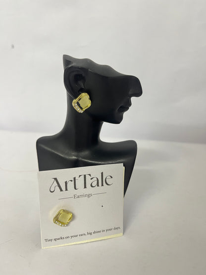 ArtTale Ear studs Geometric Diamond-Embedded Earrings - Delicate Sparks on Ears, Shining Focus in Daily Life