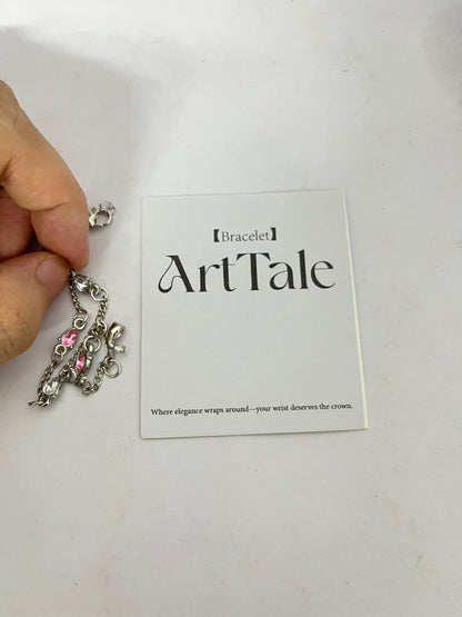 ArtTale Pink Diamond Silver Bracelets - Elegant Coronation on Wrist, Exquisite Symbol in Daily Life
