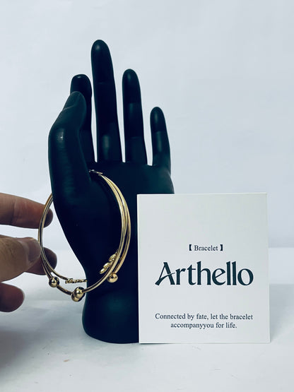 Arthello Layered Bangle Bracelet for Women Multi Layer Wire Cuff Bracelet Gold Stretch Stackable Bracelet Adjustable Statement Jeweley