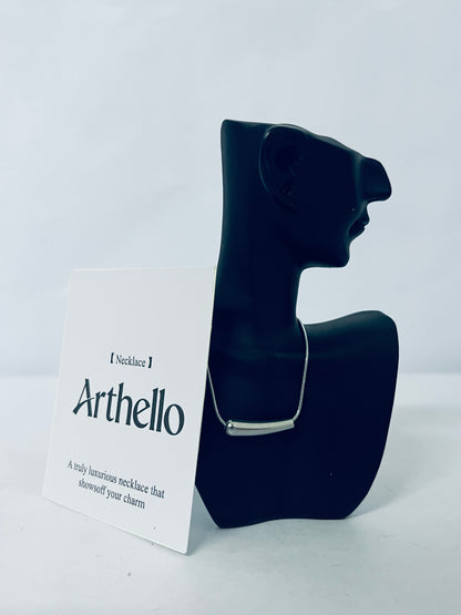 Arthello Stailess Steel Metal Curved Necklace For Women,Statement Chunky Snake Chain Horizontal Round Tube Jewelry Necklace