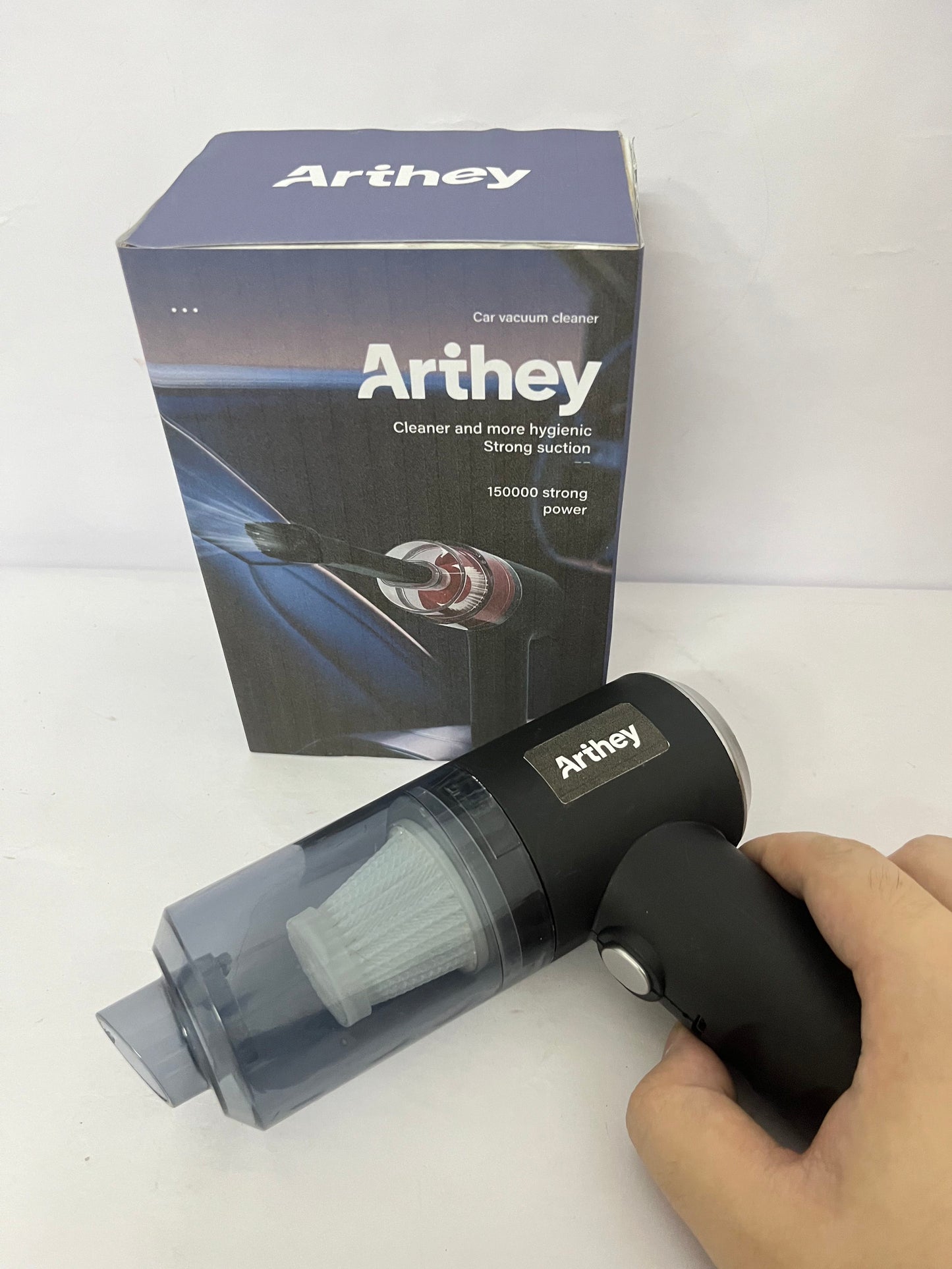 Arthey Car Vacuum Cleaner, 15000Pa Strong Suction, Wireless Portable Handheld Vacuum for Car Interior, Efficient Cleaning for Dust, Debris, Pet Hair
