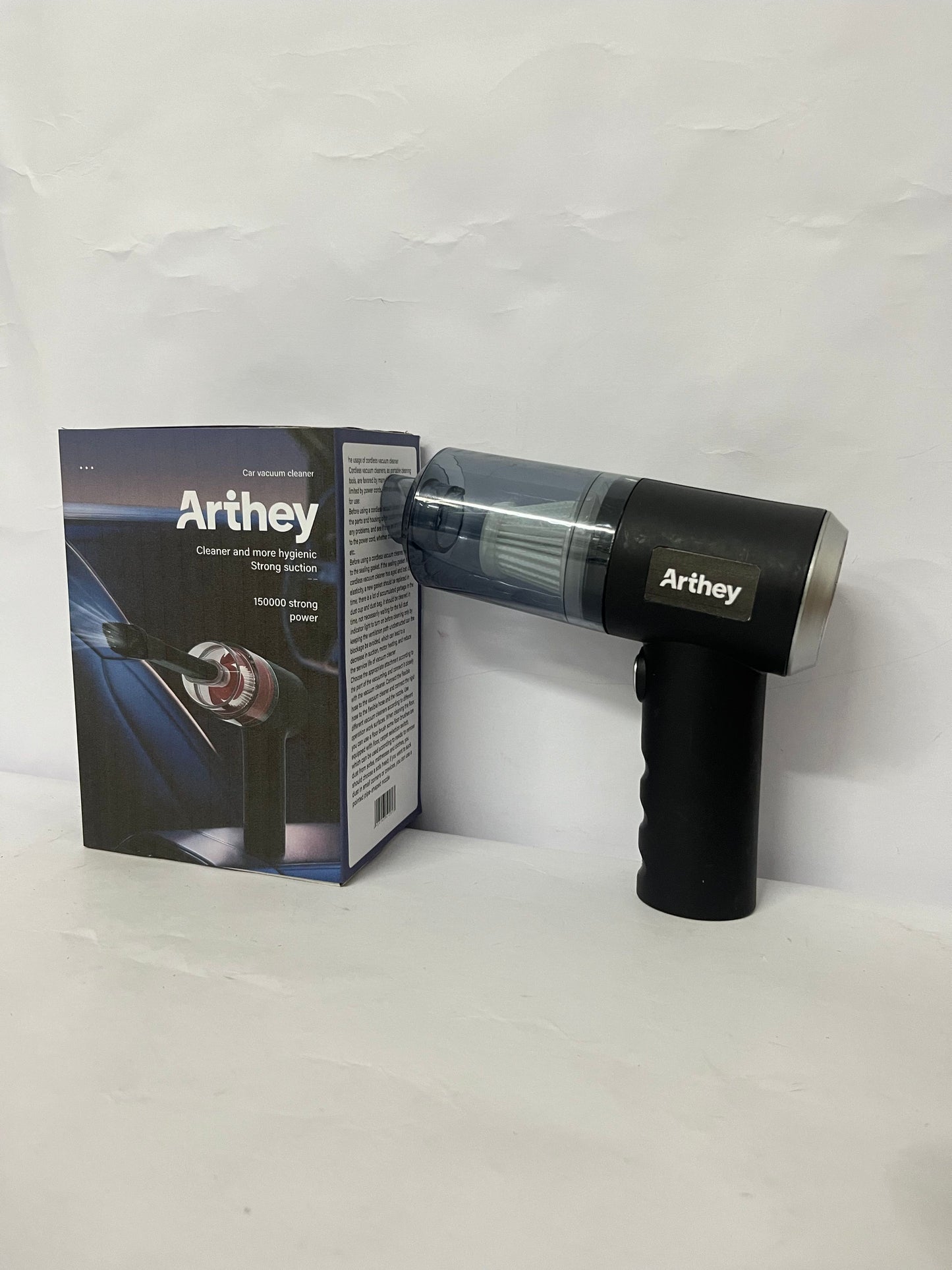 Arthey Car Vacuum Cleaner, 15000Pa Strong Suction, Wireless Portable Handheld Vacuum for Car Interior, Efficient Cleaning for Dust, Debris, Pet Hair