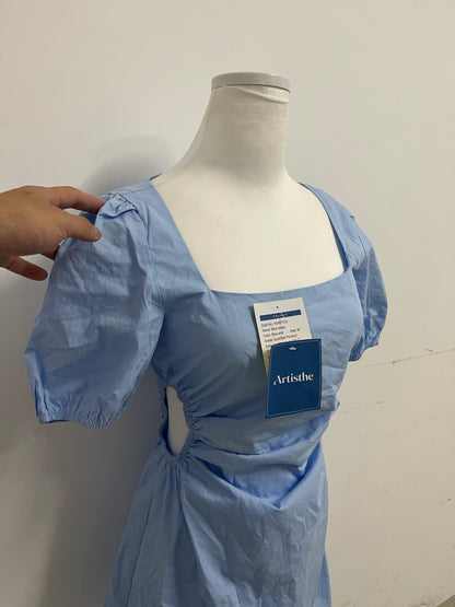 Artisthe Square Neck Puff Sleeve Dress French Elegance Waist-Slimming A Romantic Choice for Spring and Summer Outfits