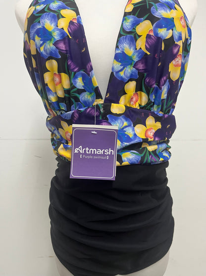 【Artmarsh Purple Floral Swimsuit】—— Bold, Flattering & Ready for Summer