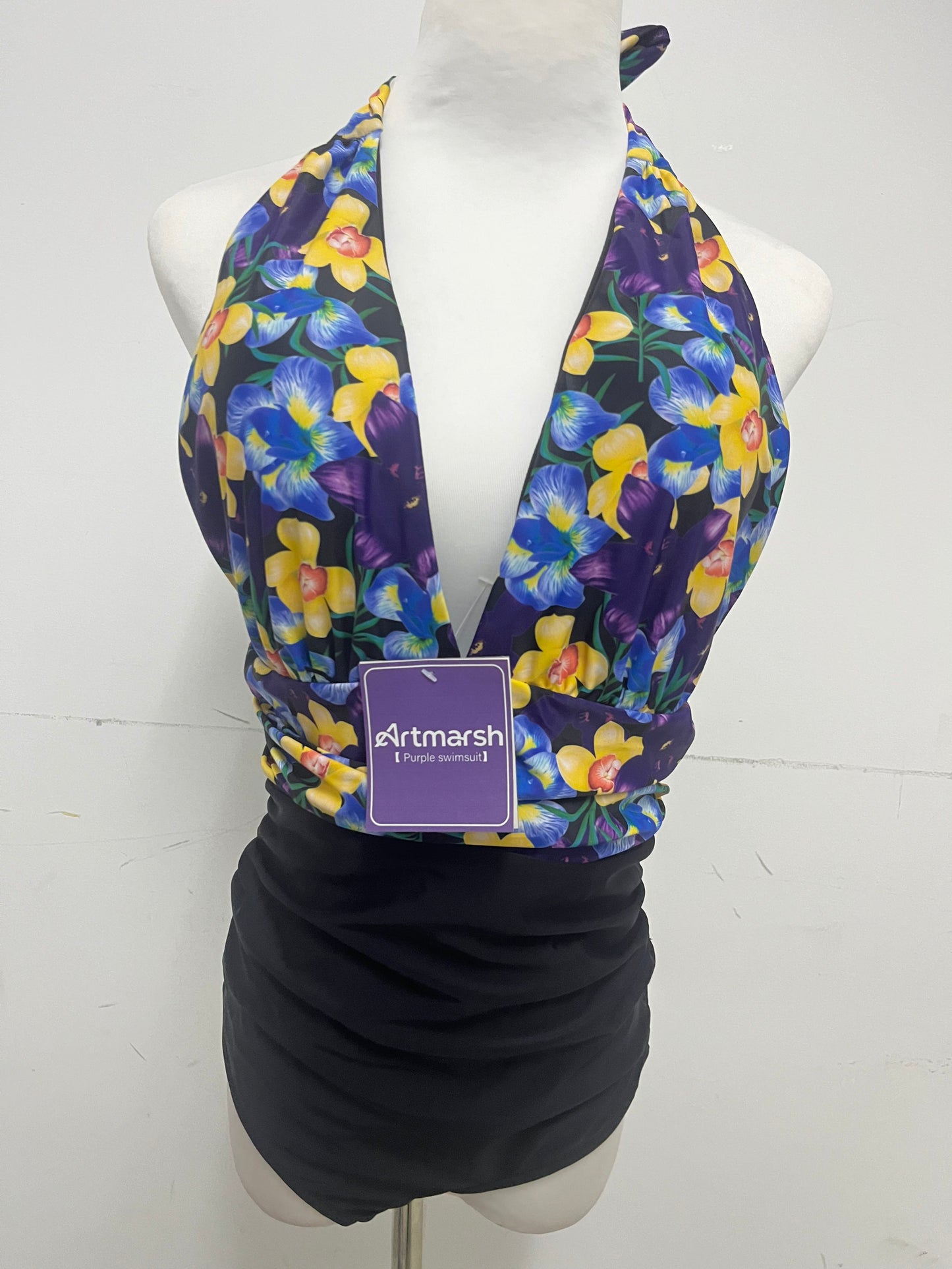 【Artmarsh Purple Floral Swimsuit】—— Bold, Flattering & Ready for Summer