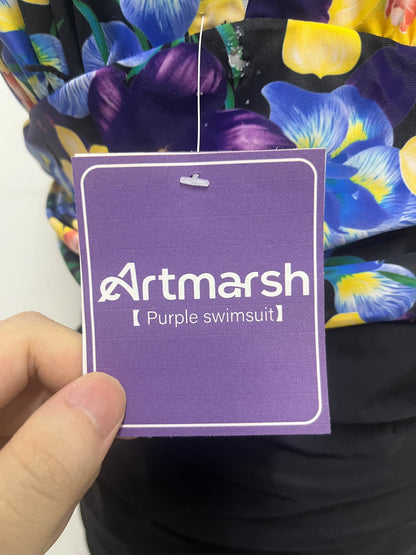【Artmarsh Purple Floral Swimsuit】—— Bold, Flattering & Ready for Summer