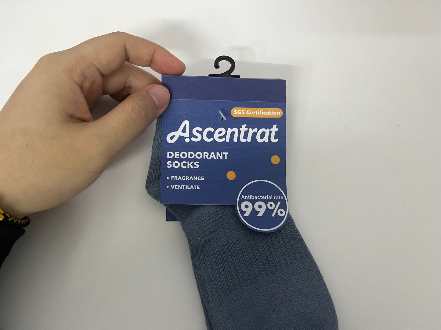[Ascentrat Socks]-Antibacterial Deodorant Fragrance Crew Socks - 99% Antibacterial Breathable Cotton Socks