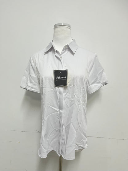 Askbeau Chemises White Short - Sleeve Shirt - Simple, Elegant and Versatile