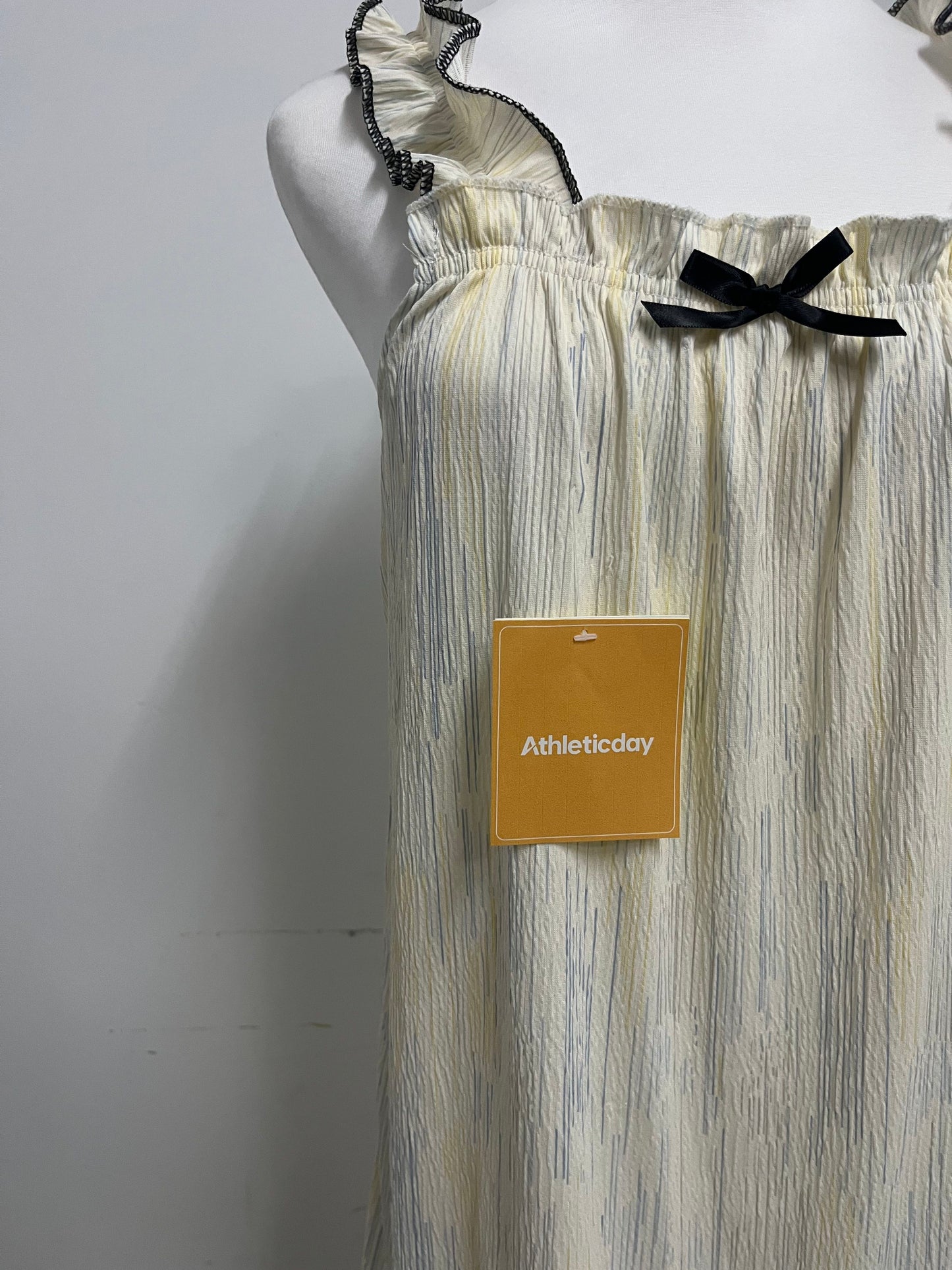 【Athleticday Striped Sleeveless Nightdress】—— Cozy Elegance for Restful Nights