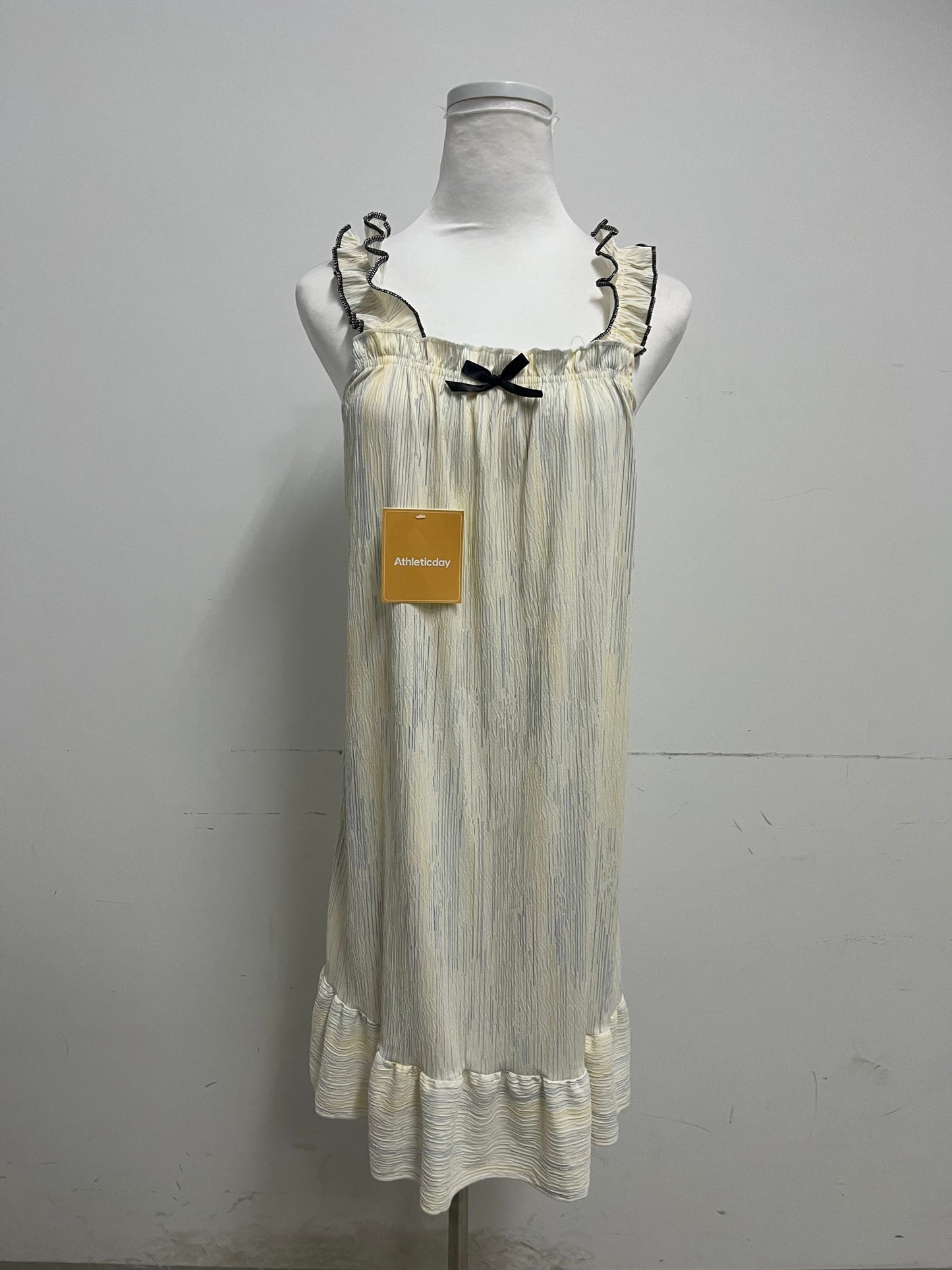 【Athleticday Striped Sleeveless Nightdress】—— Cozy Elegance for Restful Nights