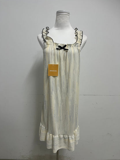 【Athleticday Striped Sleeveless Nightdress】—— Cozy Elegance for Restful Nights