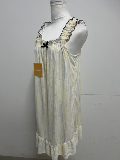 【Athleticday Striped Sleeveless Nightdress】—— Cozy Elegance for Restful Nights