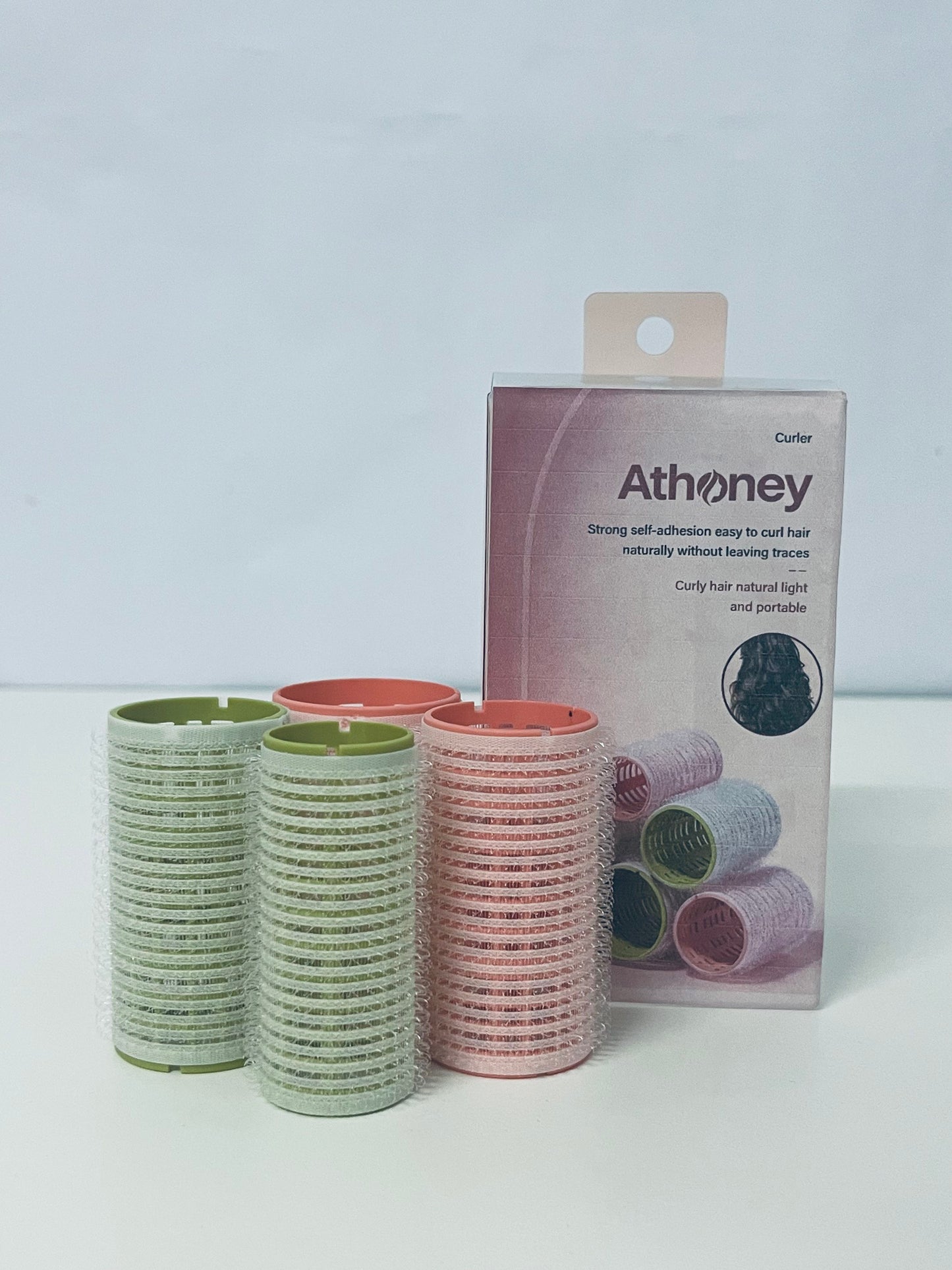Athoney Self-Adhesive Hair Rollers Damage-Free Tool for Natural Curls