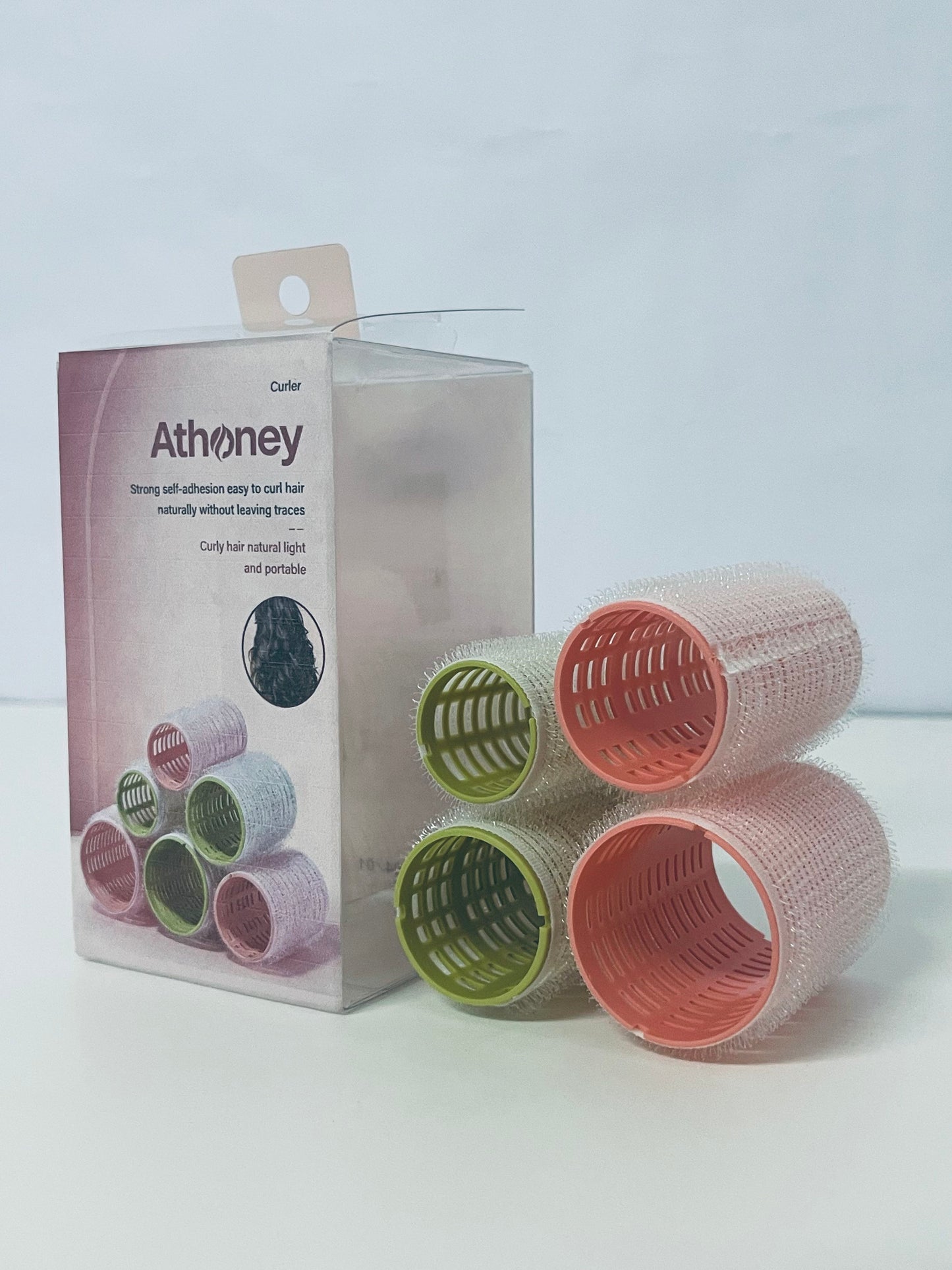 Athoney Self-Adhesive Hair Rollers Damage-Free Tool for Natural Curls