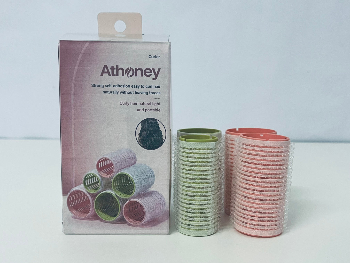 Athoney Self-Adhesive Hair Rollers Damage-Free Tool for Natural Curls