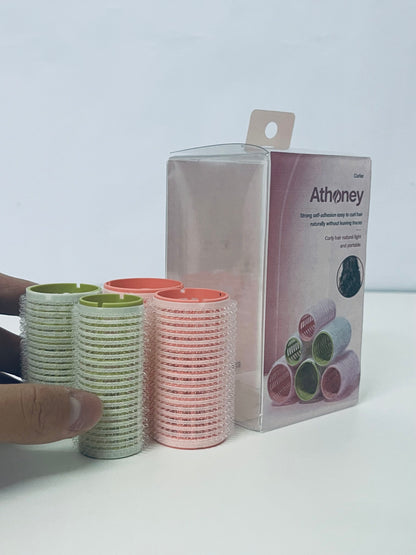 Athoney Self-Adhesive Hair Rollers Damage-Free Tool for Natural Curls
