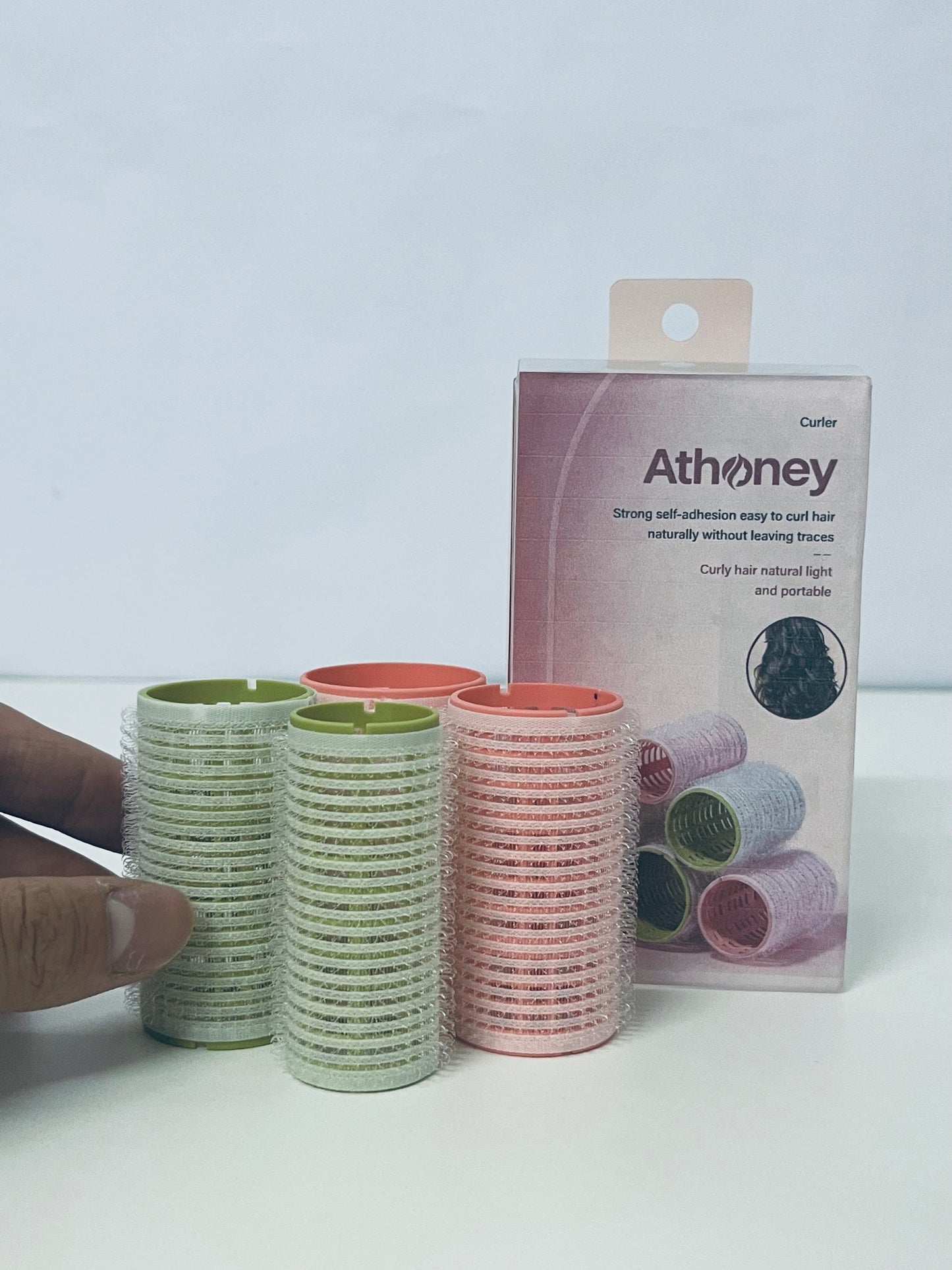 Athoney Self-Adhesive Hair Rollers Damage-Free Tool for Natural Curls