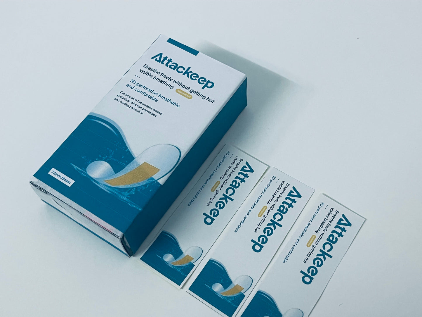 Attackeep Adhesive bandages 3D Breathable Comfort Bandages Lightweight & Non-Stuffy Style A Fresh & Reliable Item for Daily Wound Care