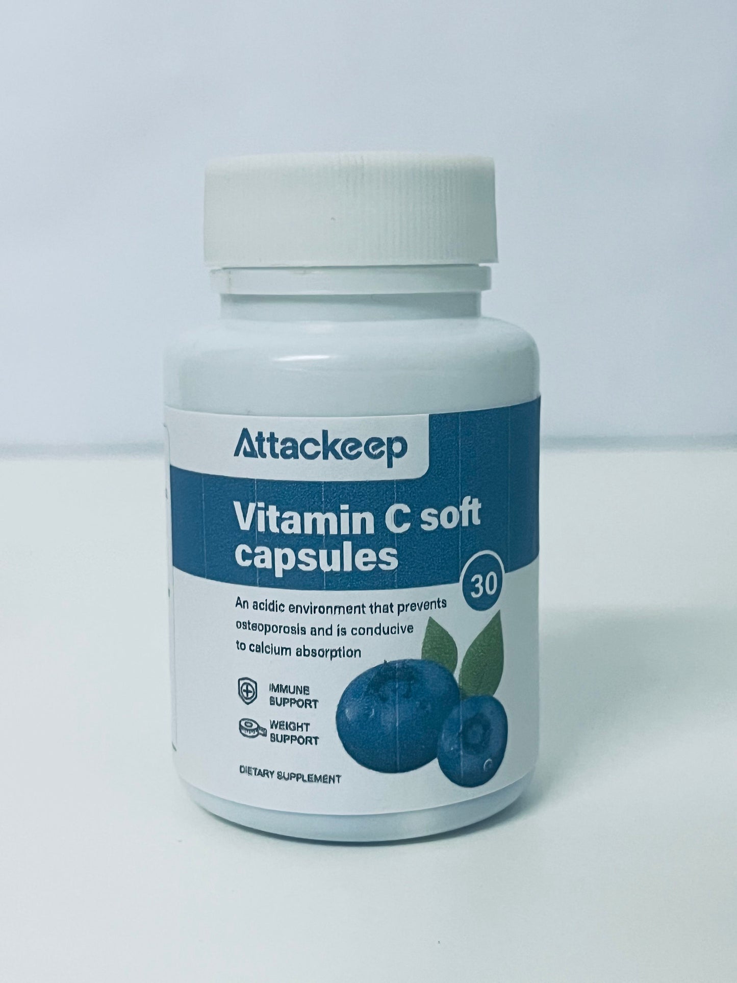 Attackeep Blueberry-Flavored Vitamin C Soft Capsules Dual-Effect Care for Daily Nutritional Supplement