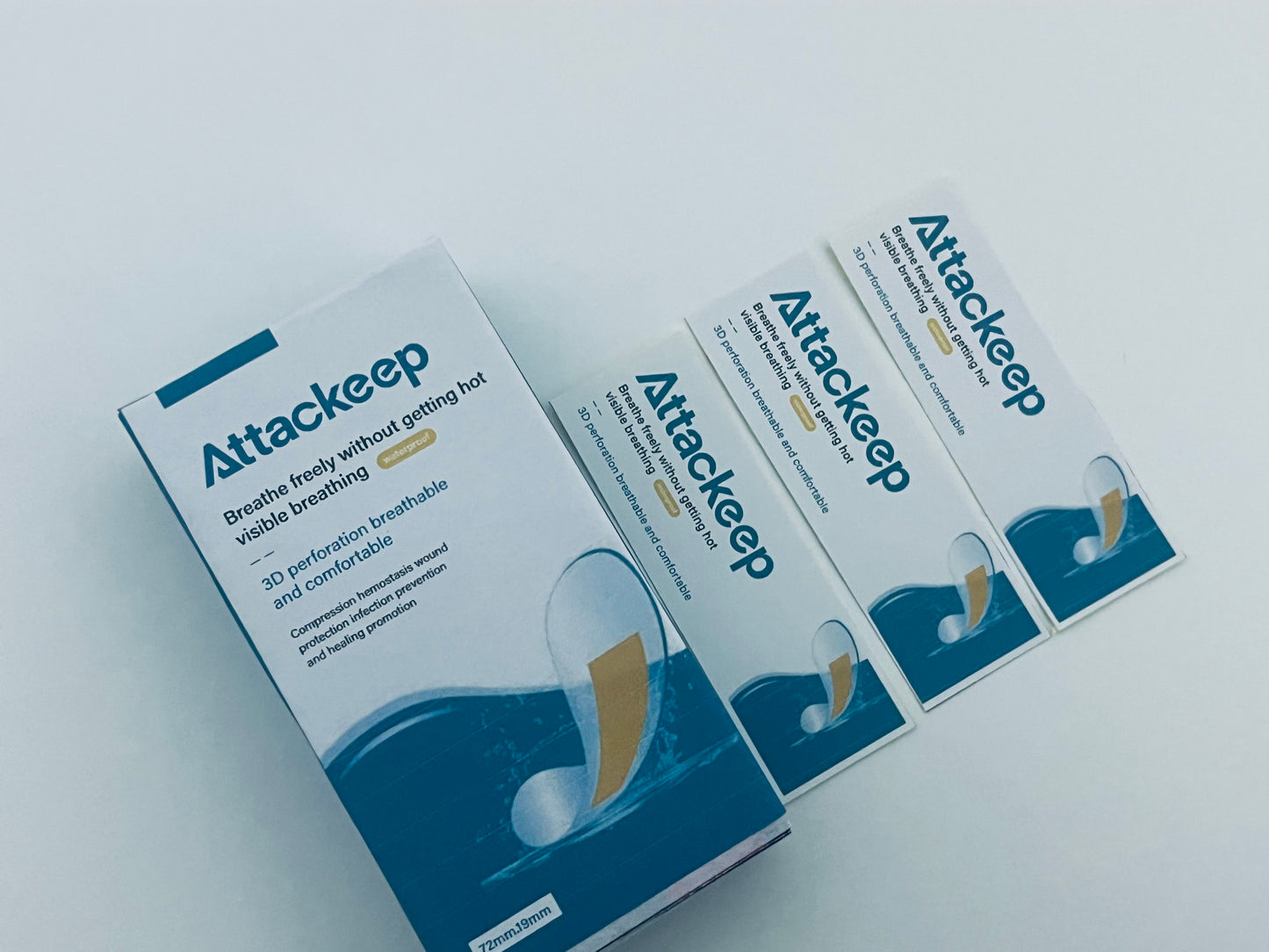 Attackeep Adhesive bandages 3D Breathable Comfort Bandages Lightweight & Non-Stuffy Style A Fresh & Reliable Item for Daily Wound Care
