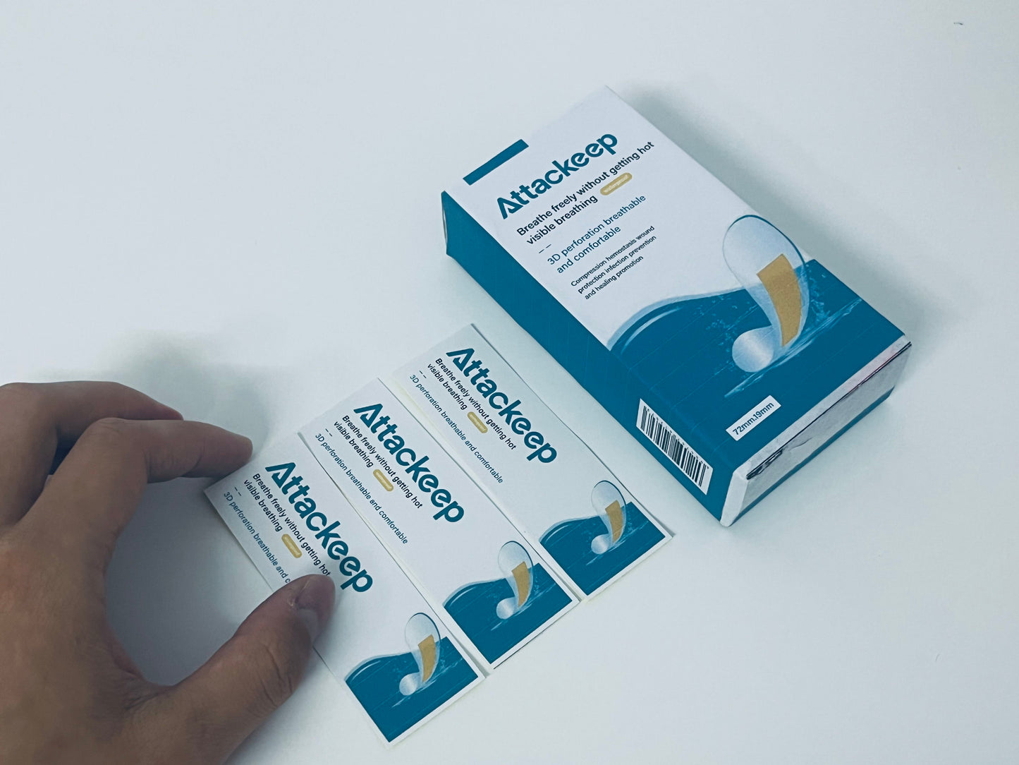 Attackeep Adhesive bandages 3D Breathable Comfort Bandages Lightweight & Non-Stuffy Style A Fresh & Reliable Item for Daily Wound Care