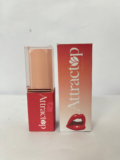 Attractop Lipstick | Aloe Vera-Based, Long-Lasting, Moisturizing | Warm Peach-Coral with a Satin Cream Finish