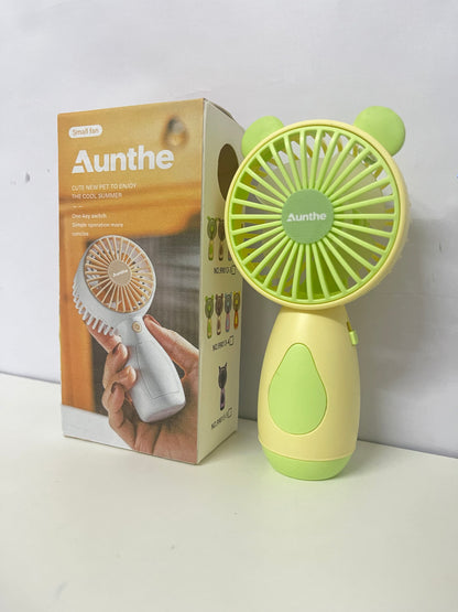 【Aunthe Bear-Ear Handheld Electric Fan】—— Portable Coolness for Summer Days