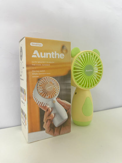 【Aunthe Bear-Ear Handheld Electric Fan】—— Portable Coolness for Summer Days