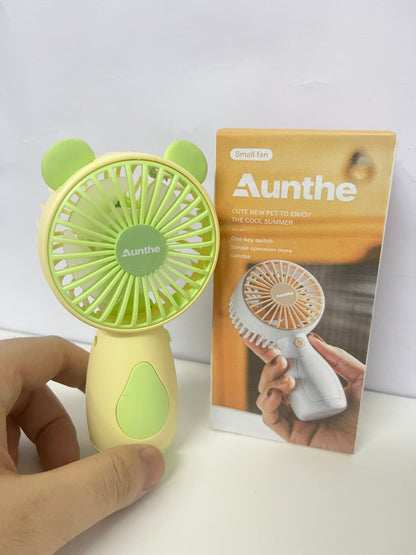 【Aunthe Bear-Ear Handheld Electric Fan】—— Portable Coolness for Summer Days