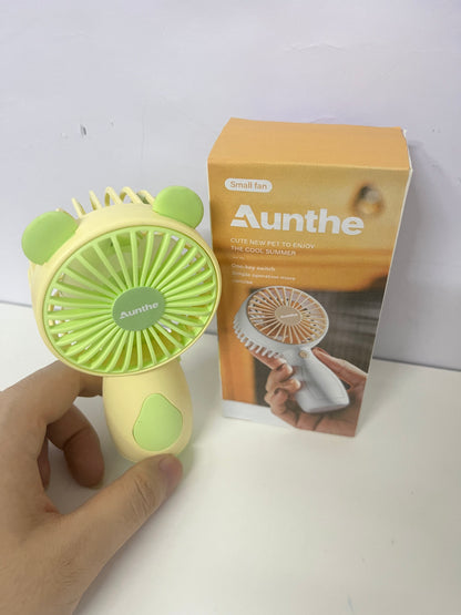 【Aunthe Bear-Ear Handheld Electric Fan】—— Portable Coolness for Summer Days