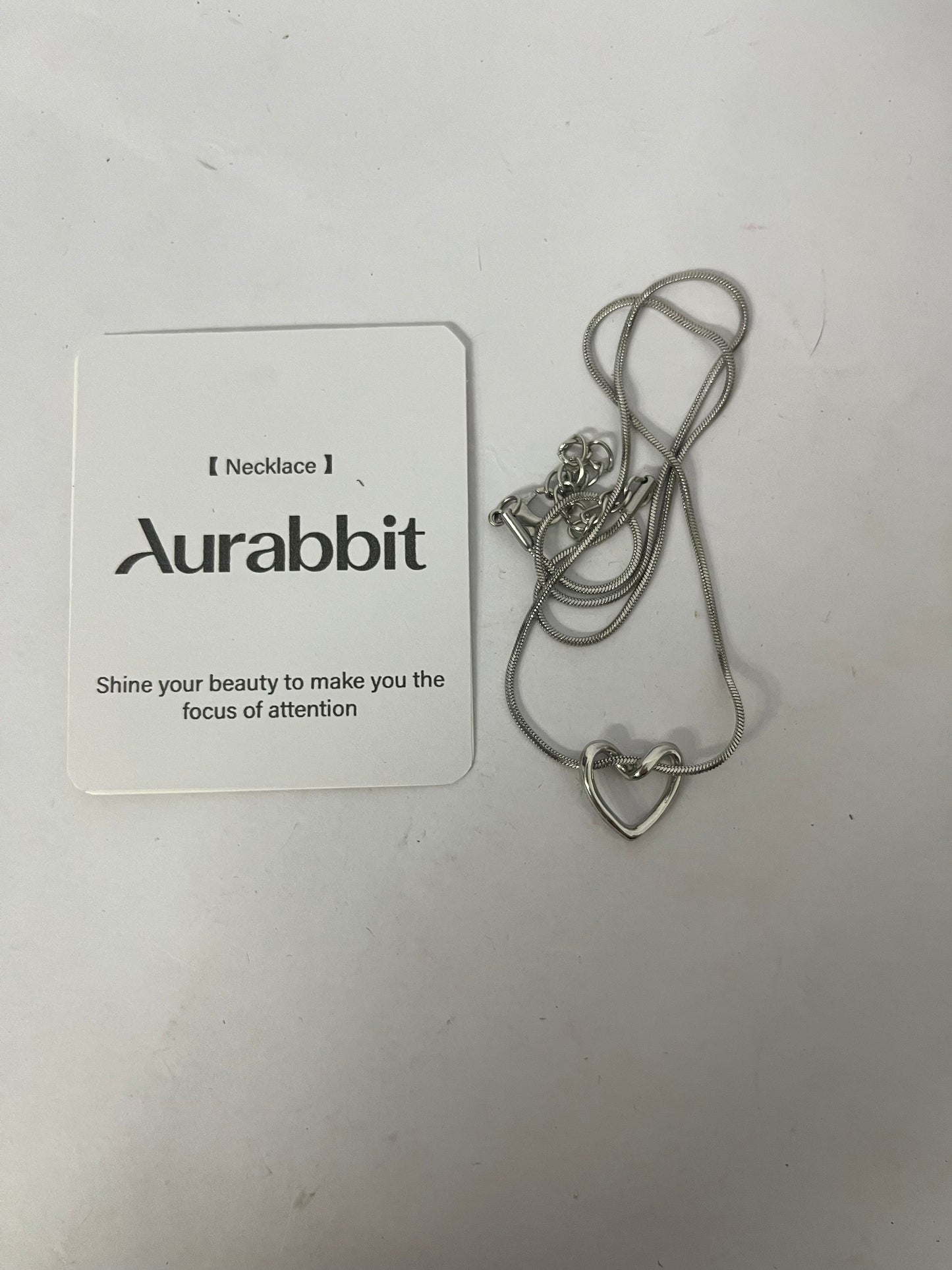 Aurabbit Necklaces Hollow Heart Silver Necklace - Shining Focus on Neck, Elegant Bloom of Charm
