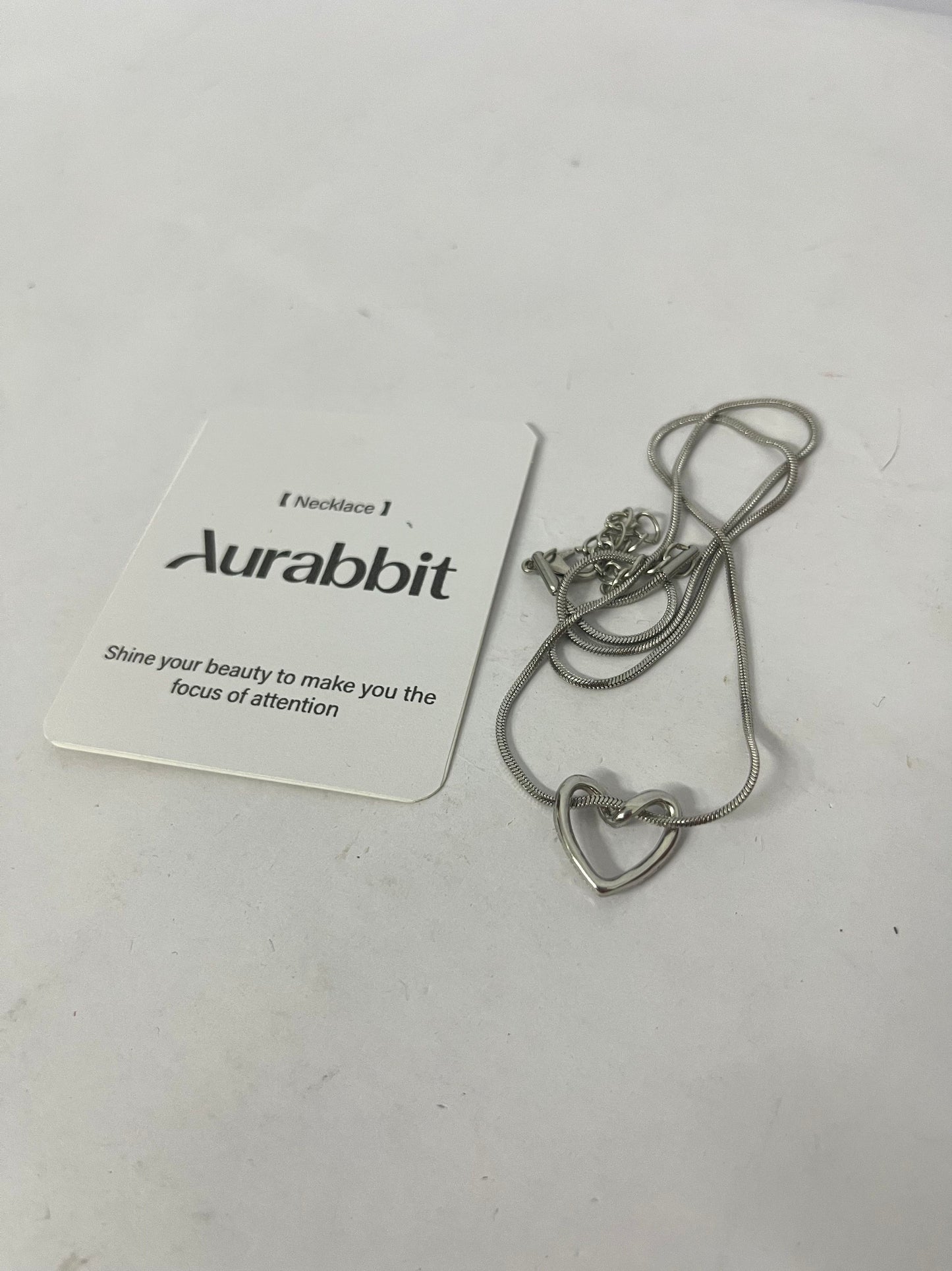 Aurabbit Necklaces Hollow Heart Silver Necklace - Shining Focus on Neck, Elegant Bloom of Charm