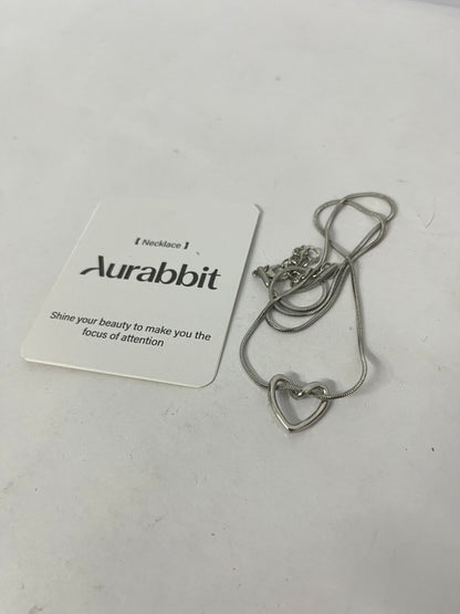 Aurabbit Necklaces Hollow Heart Silver Necklace - Shining Focus on Neck, Elegant Bloom of Charm