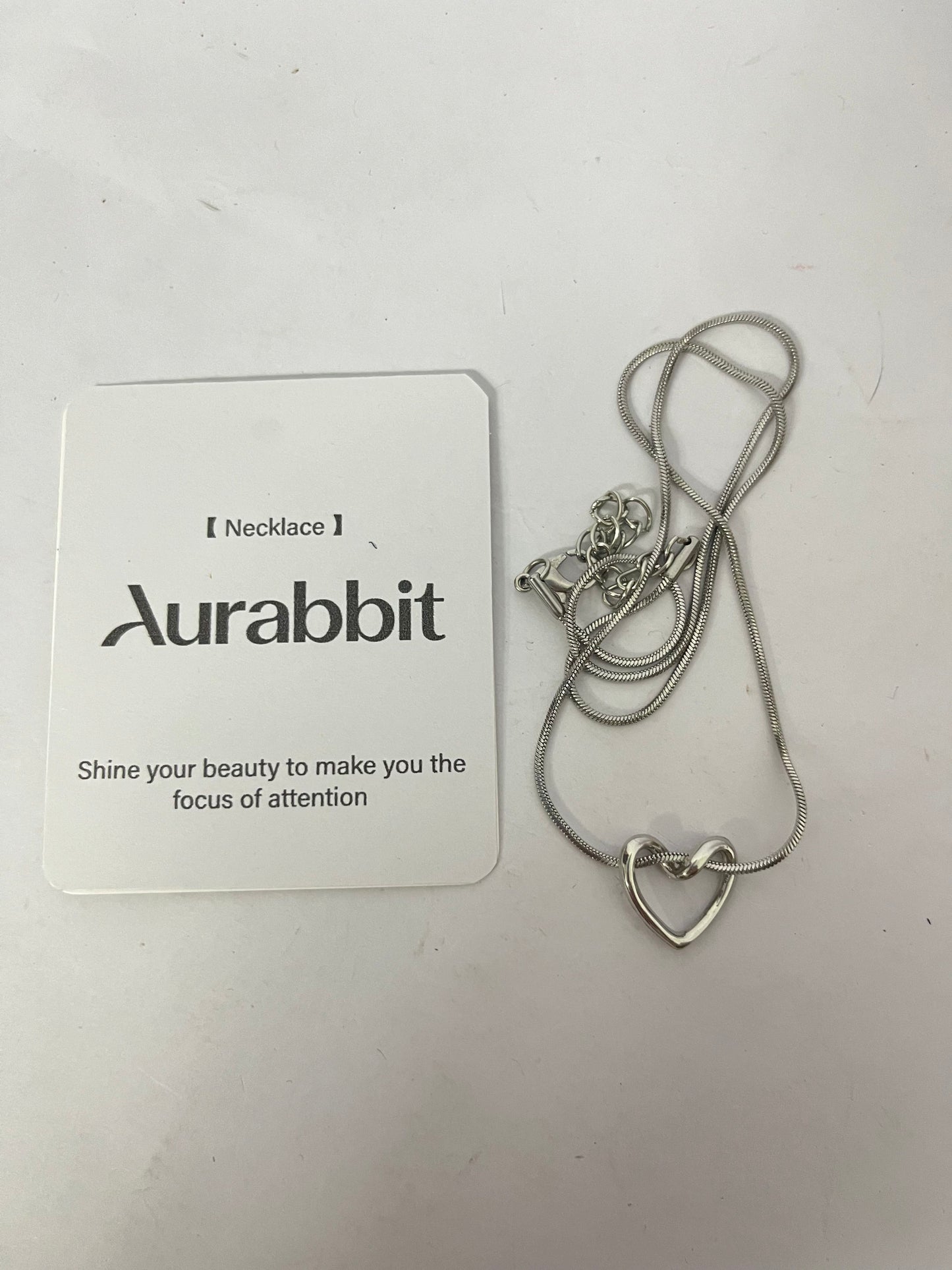 Aurabbit Necklaces Hollow Heart Silver Necklace - Shining Focus on Neck, Elegant Bloom of Charm