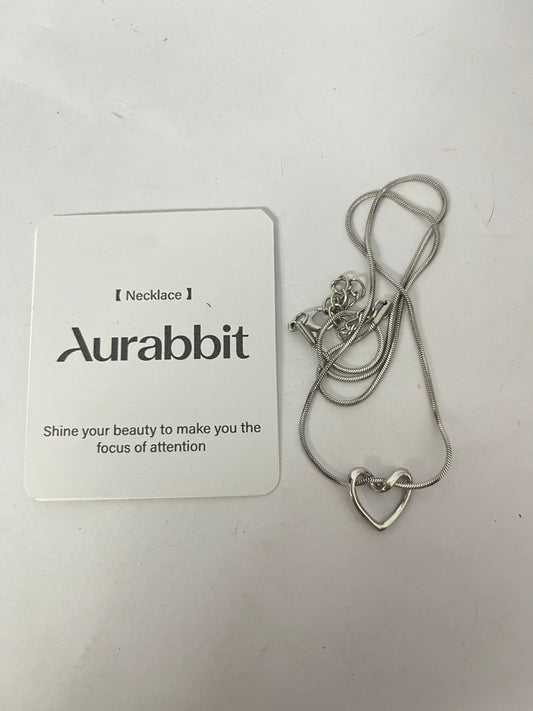Aurabbit Necklaces Hollow Heart Silver Necklace - Shining Focus on Neck, Elegant Bloom of Charm